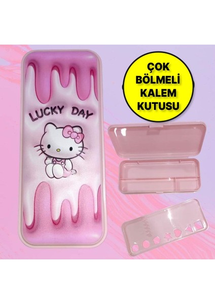 Hello Kitty Figürlü Çok Bölmeli Plastik Kalemlik Kalem Kutusu fırsatları