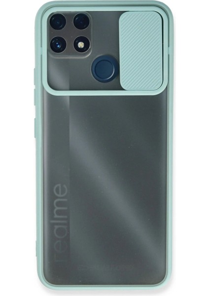 Newface Realme C25 Kılıf Palm Buzlu Kamera Sürgülü Silikon - Turkuaz