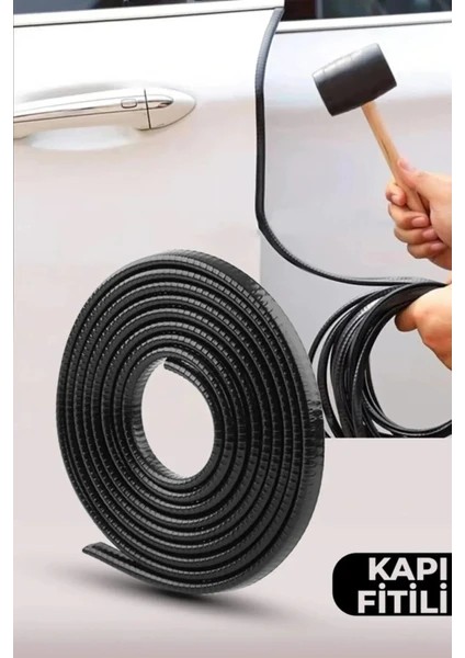 Bmc Pro 620 Oto Araç Kapı Koruma Fitili 5metre Parlak Siyah Renk Çarpma Çizilme Önleyici Fitil