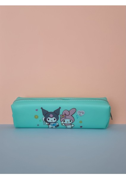 Kuromi My Melody Hello Kitty Cinnamoroll Figürlü Yumuşak Silikonlu Kalem Kutusu Kalemlik - Yeşil modelleri