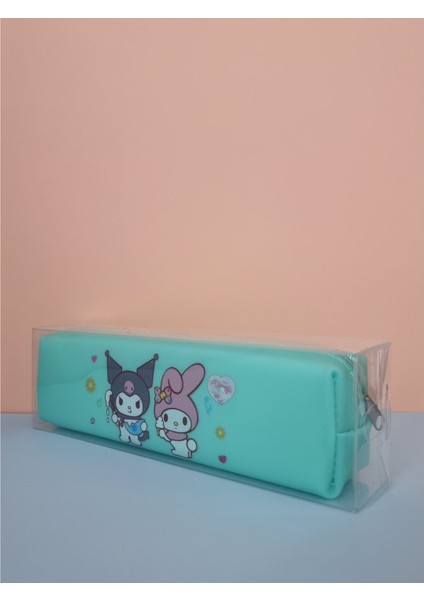 Kuromi My Melody Hello Kitty Cinnamoroll Figürlü Yumuşak Silikonlu Kalem Kutusu Kalemlik - Yeşil indirimleri
