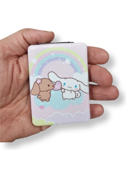 Cinnamoroll Figürlü Mini Cep Aynası 8.6 cm x 6.2 cm - Gökkuşağı Model 1 modelleri