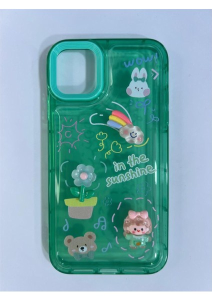 Iphone 11 3D Yeşil Figürlü Silikon Kılıf