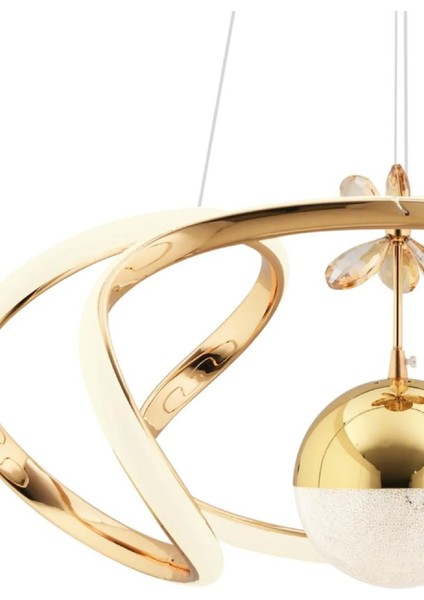 Istanbul Avize Vegi Gold Ledli Lüx Modern Kumandalı 3 Renk LED Avize