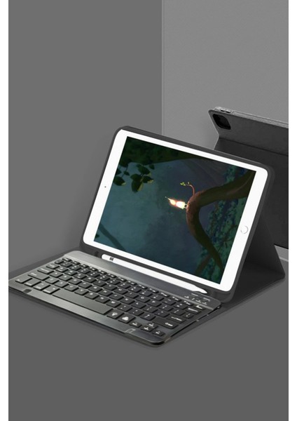 Newface Galaxy X200 Tab A8 10.5 Kılıf KC01 Smart Klavyeli Tablet Kılıfı - Siyah