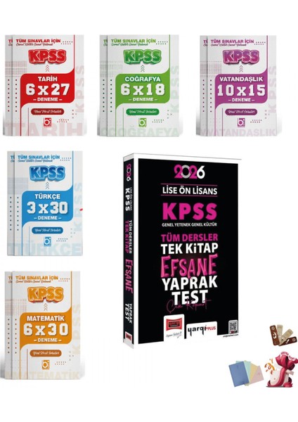 2026 Kpss Lise Ön Lisans Efsane Yaprak Test Tek Kitap ve Deneme S