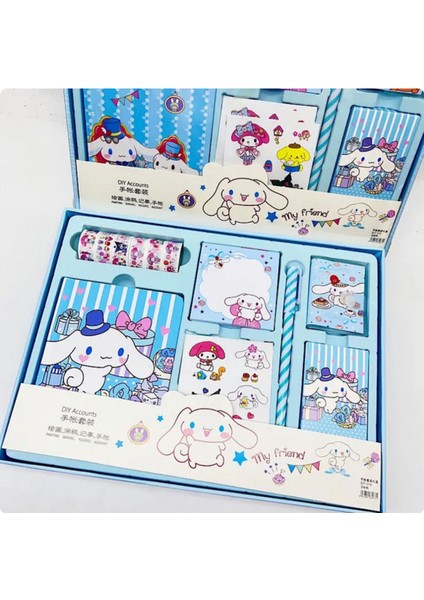Sanrio Cinnamoroll Kawaii Anime Defter + Notluk + Sticker + Blok Not+ Kalem ve Fazlası Hediyelik Set indirimleri