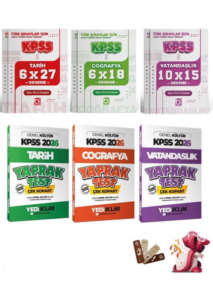 2026 Kpss Genel Kültür Tüm Dersler Deneme ve Yaprak Test Seti Yed
