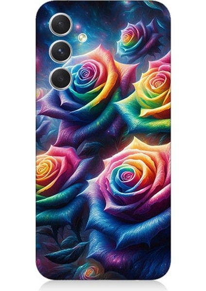 Samsung Galaxy S24 Plus Uyumlu Gökkuşağı Güllerin Patlaması Desenli Silikon Kılıf