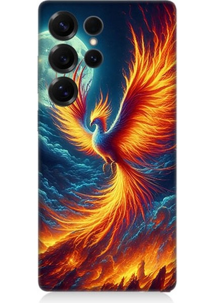 Samsung Galaxy S25 Ultra Uyumlu Ateşle Dans Eden Anka Desenli Silikon Kılıf