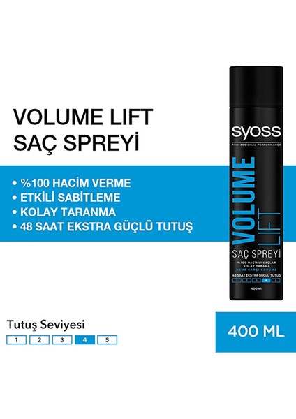 Volume Lift Saç Spreyi 400 ml x 3 Adet