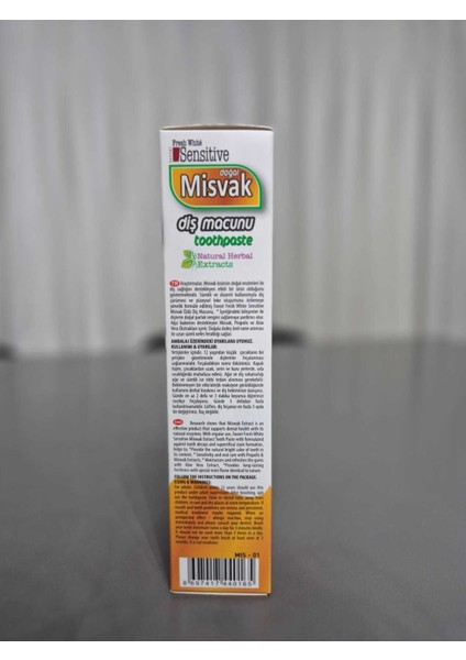 Fresh White Misvak Diş Macunu Doğal Misvak Ağacı Özlü 75 ml (120GR) indirimleri