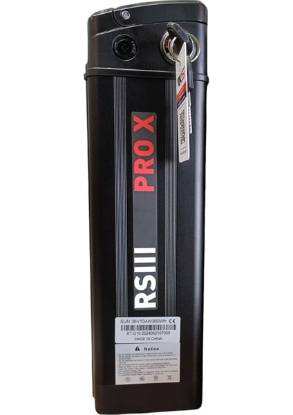 Orjinal RKS 36V 10AH Elektrikli Bisiklet Bataryası – Anahtarlı – Li-Ion – 360WH (Uyumluluk Listesi Açıklamadadır.)