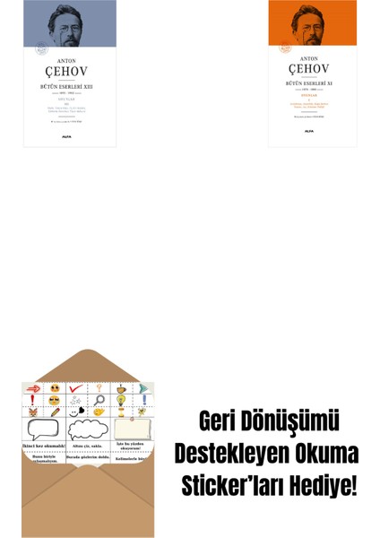 Anton Çehov Bütün Eserleri 13 (Ciltli) + Anton Çehov Bütün Eserleri 11 (Ciltli) + Okuma Sticker'ları