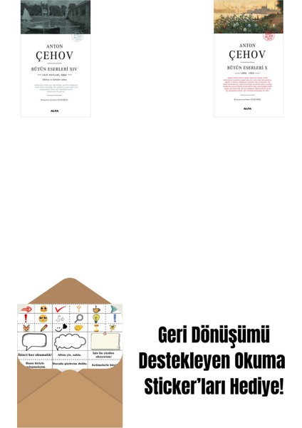 Anton Çehov Bütün Eserleri 14 + Anton Çehov Bütün Eserleri 10 + Okuma Sticker'ları