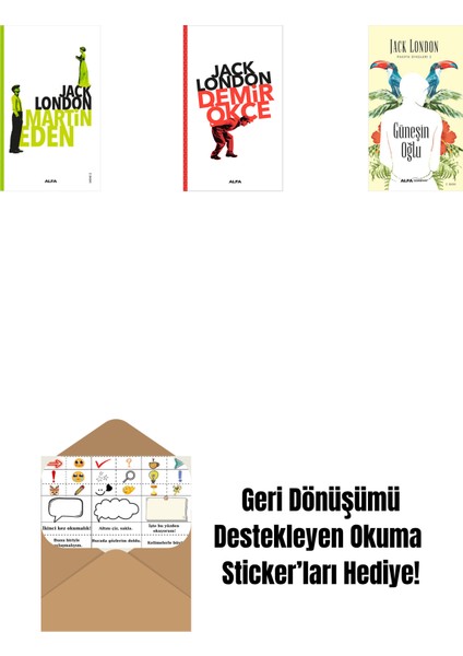 Martin Eden + Demir Ökçe + Güneşin Oğlu + Okuma Sticker'ları