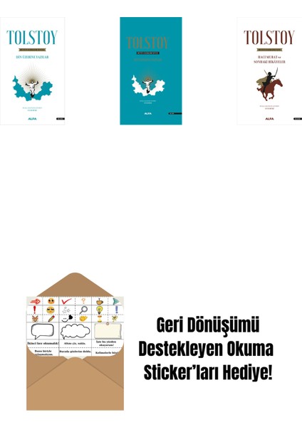 Tolstoy Bütün Eserleri 18 + Tolstoy Bütün Eserleri 18 (Ciltli) + Tolstoy Bütün Eserleri 14 + Okuma Sticker'ları