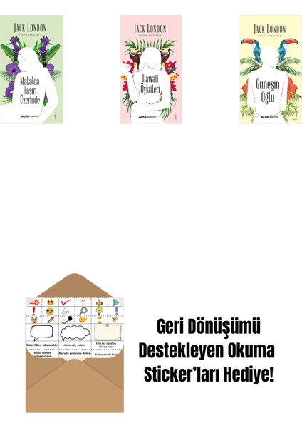 Makaloa Hasırı Üzerinde + Hawaii Öyküleri + Güneşin Oğlu + Okuma Sticker'ları