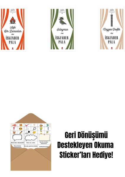 Aşk Bir Zamanlar (Ciltli) + Süleyman (Ciltli) + Neyzen Tevfik (Ciltli) + Okuma Sticker'ları