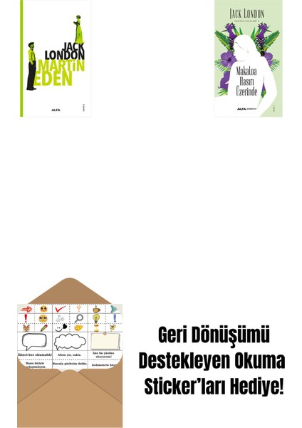 Martin Eden + Makaloa Hasırı Üzerinde + Okuma Sticker'ları