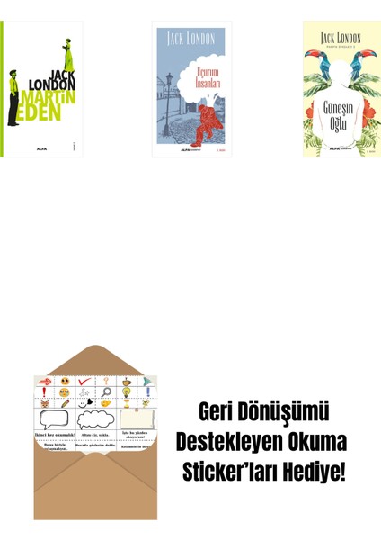 Martin Eden + Uçurum Insanları + Güneşin Oğlu + Okuma Sticker'ları