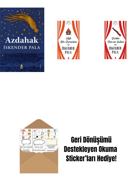 Azdahak + Aşk Bir Zamanlar (Ciltli) + Darbe: Kan ve Sultan (Ciltli) + Okuma Sticker'ları