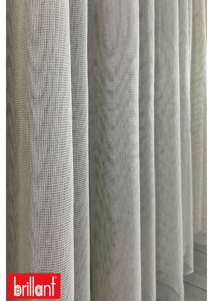 Örme Bej 1/3 Sık Pileli Ütü Istemez Kırışmaz Düz File Tül Perde fırsatları