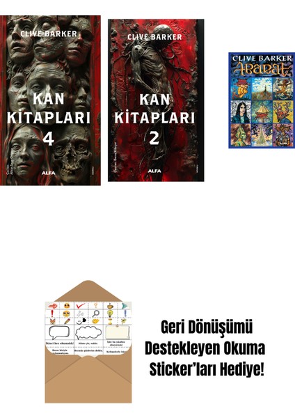Kan Kitapları 4 + Kan Kitapları 2 + Abarat + Okuma Sticker'ları