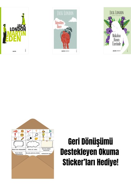 Martin Eden + Âdem'den Önce + Makaloa Hasırı Üzerinde + Okuma Sticker'ları