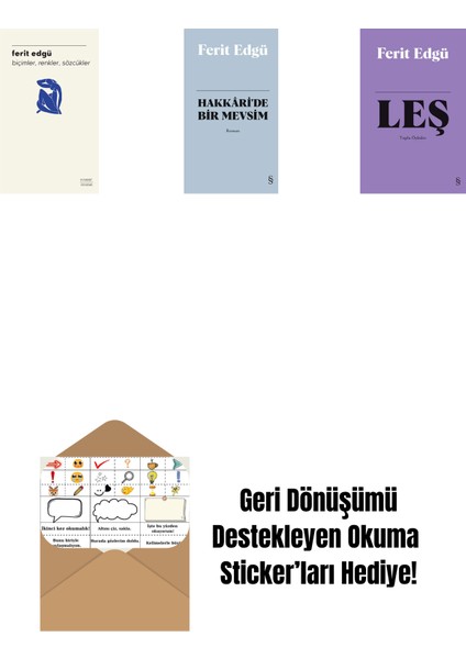 Biçimler, Renkler, Sözcükler + Hakkâri'de Bir Mevsim (Bez Ciltli) + Leş (Bez Ciltli) + Okuma Sticker'ları