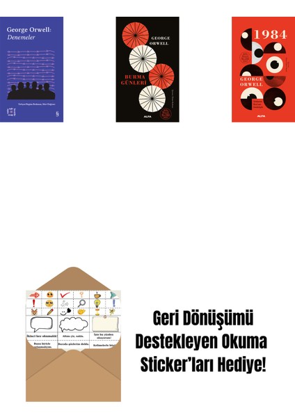 Everest Açıkhava 24 - Denemeler + Burma Günleri (Ciltli) + 1984 (Ciltli) + Okuma Sticker'ları