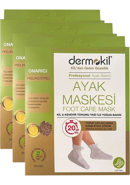 Kil ve Kenevir Yağlı Peeling Etkili Ayak Maskesi 35 ml x 3 Adet