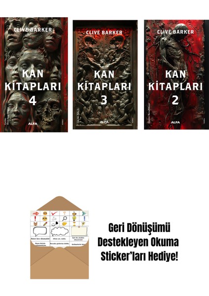 Kan Kitapları 4 + Kan Kitapları 3 + Kan Kitapları 2 + Okuma Sticker'ları