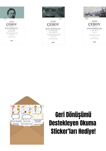 Anton Çehov Bütün Eserleri 14 (Ciltli) + Anton Çehov Bütün Eserleri 14 + Anton Çehov Bütün Eserleri 13 + Okuma Sticker'ları