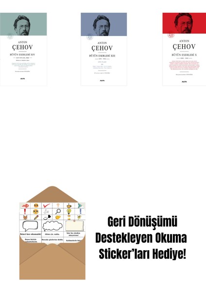 Anton Çehov Bütün Eserleri 14 (Ciltli) + Anton Çehov Bütün Eserleri 13 (Ciltli) + Anton Çehov Bütün Eserleri 10 (Ciltli) + Okuma Sticker'ları