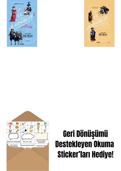Üç Silahşörler 4 - Louise De La Valliere (Ciltli) + Üç Silahşörler (Ciltli) + Okuma Sticker'ları