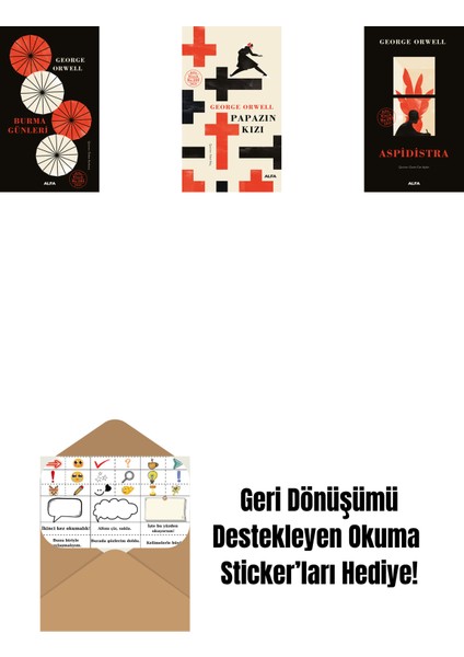 Burma Günleri + Papazın Kızı ( Ciltli ) + Aspidistra (Ciltli) + Okuma Sticker'ları