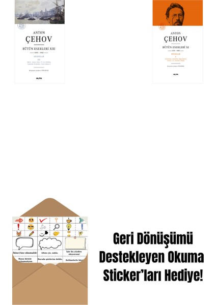 Anton Çehov Bütün Eserleri 13 + Anton Çehov Bütün Eserleri 11 (Ciltli) + Okuma Sticker'ları