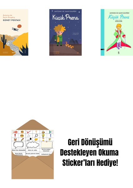 Güney Postası + Küçük Prens (Ciltli) - Büyük Boy + Küçük Prens + Okuma Sticker'ları