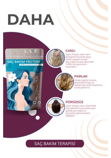 Kuru-Cansız Saçlara Parlaklık Terapisi Saç Bakım Proteini 50 gr modelleri