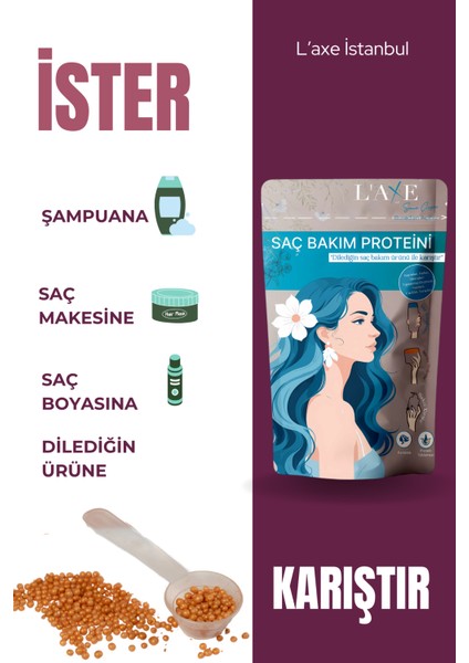 Kuru-Cansız Saçlara Parlaklık Terapisi Saç Bakım Proteini 50 gr fırsatları