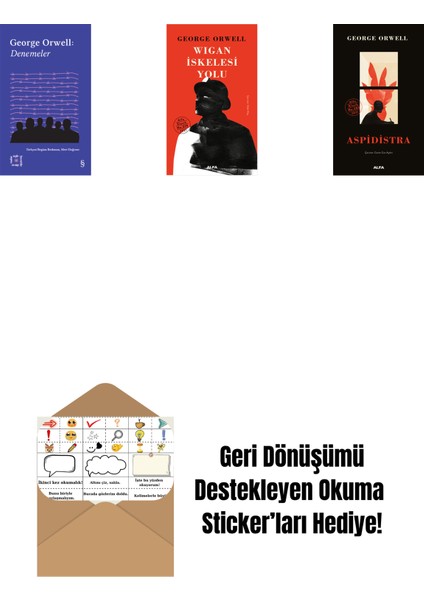 Everest Açıkhava 24 - Denemeler + Wigan Iskelesi Yolu (Ciltli) + Aspidistra (Ciltli) + Okuma Sticker'ları