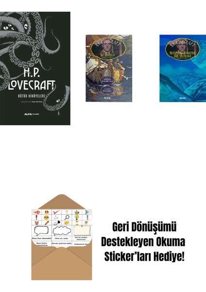H.p. Lovecraft - Bütün Hikayeleri (Ciltli) + Iki Novella + Bilinmeyen Kadath'a Düş Yolculuğu + Okuma Sticker'ları
