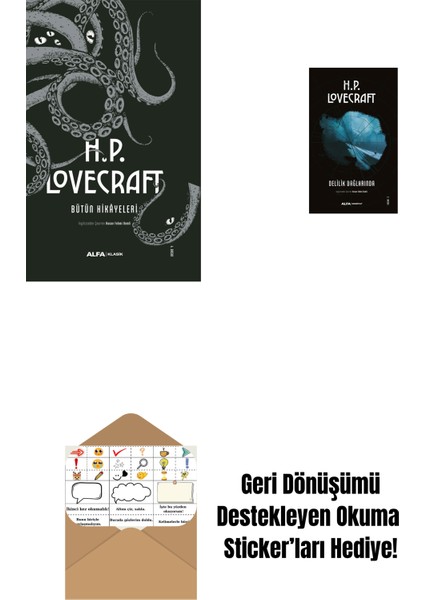 H.p. Lovecraft - Bütün Hikayeleri (Ciltli) + Delilik Dağlarında + Okuma Sticker'ları