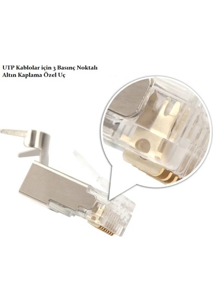 Cat7 RJ45 Jack Korumalı Altın Uç Internet Patch Kablo Ucu Konnektör fiyatları