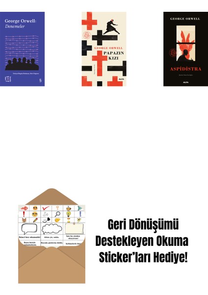 Everest Açıkhava 24 - Denemeler + Papazın Kızı ( Ciltli ) + Aspidistra + Okuma Sticker'ları