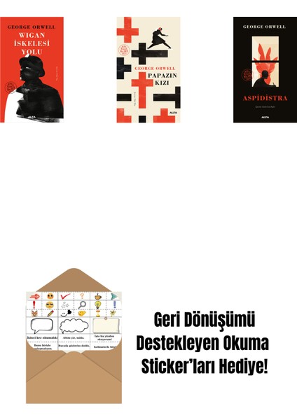 Wigan Iskelesi Yolu + Papazın Kızı ( Ciltli ) + Aspidistra (Ciltli) + Okuma Sticker'ları