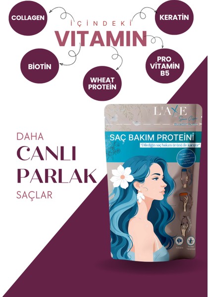 Kuru-Cansız Saçlara Parlaklık Terapisi Saç Bakım Proteini 50 gr