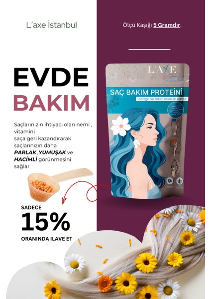 Kuru-Cansız Saçlara Parlaklık Terapisi Saç Bakım Proteini 50 gr