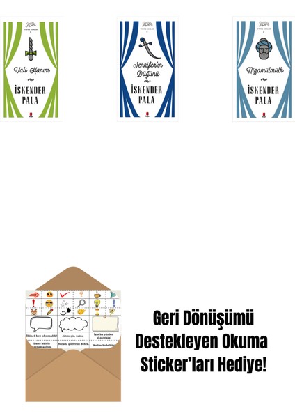 Vali Hanım (Ciltli) + Jennifer’ın Düğünü (Ciltli) + Nizamülmülk (Ciltli) + Okuma Sticker'ları
